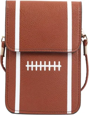Small Travel Purse Pouch Bag - Crossbody Strap Wallet Smartphone Touchscreen Case Ball Sports Game, Animal, American Flag