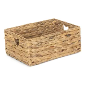 Small Water Hyacinth Storage Basket Size 2 with Heart Cut-Out Handles