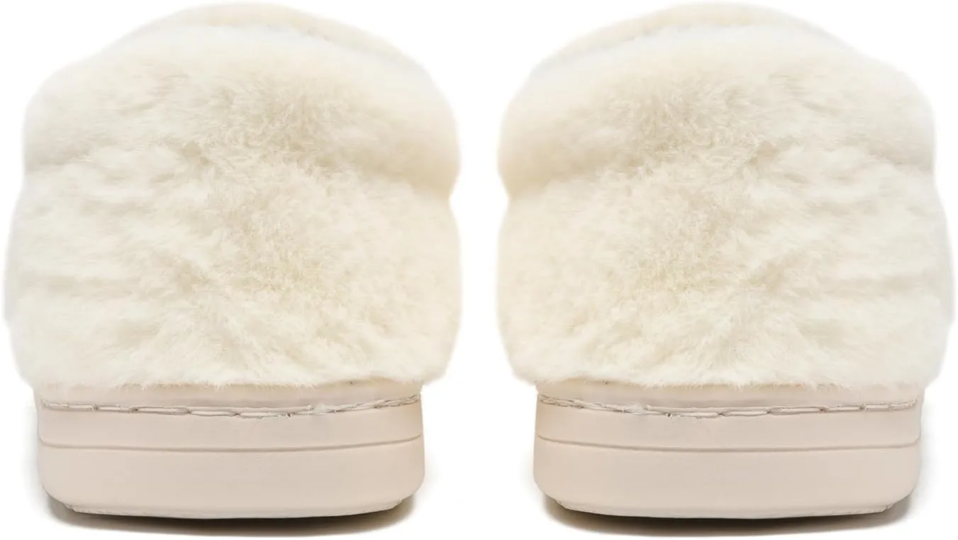 Smile Face Slippers,Retro Soft Plush Smile Fleece Lined House Shoes for Women Fuzzy Memory Foam Closed Back Slippers Anti Skid TPR Soft Sole