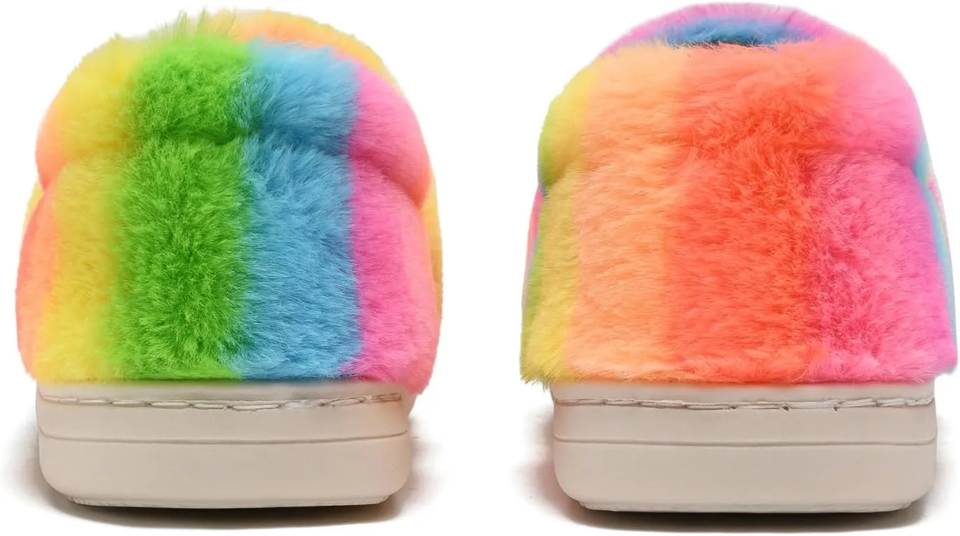 Smile Face Slippers,Retro Soft Plush Smile Fleece Lined House Shoes for Women Fuzzy Memory Foam Closed Back Slippers Anti Skid TPR Soft Sole