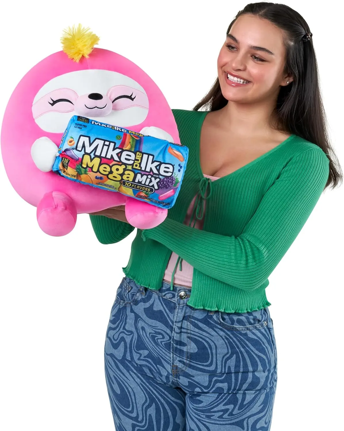 Snackles (MikeandIke) Sloth Super Sized 14 inch Collectible Plush by ZURU, Ultra Soft Plush with Real Licensed Brands