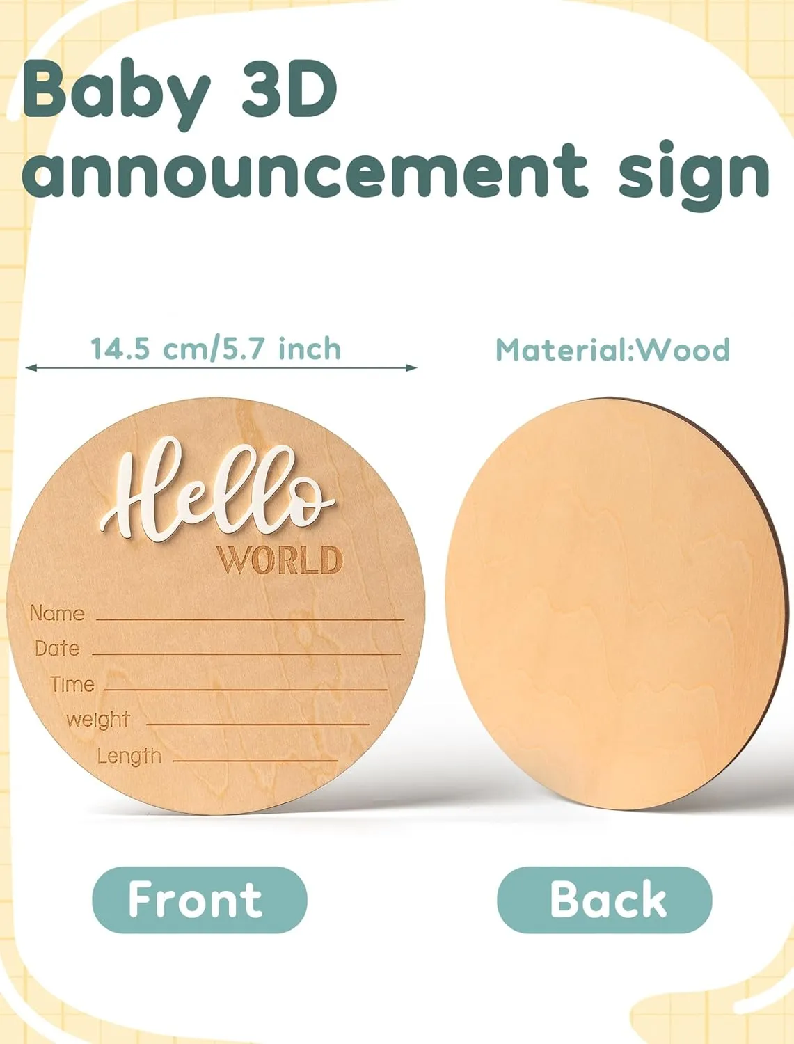 Soft Knotted Gown 0-3 Months, Modal Baby Gowns With Hello World Sign Newborn Announcement Outfit
