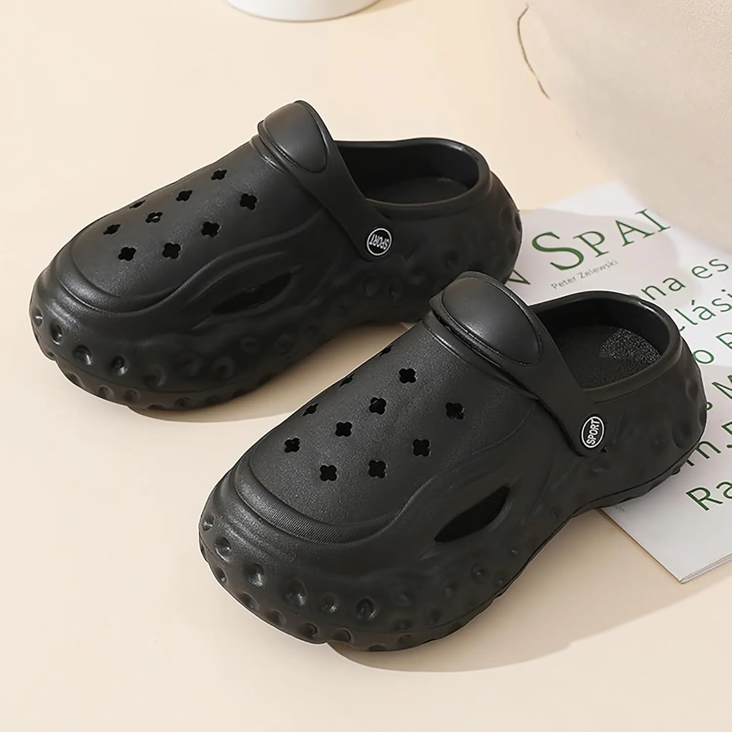 Solaud Women's Platform Lined Clogs Removable Lined Clog Winter Warm Wedge Non-Slip Indoor and Outdoor Cozy Clogs Shoes
