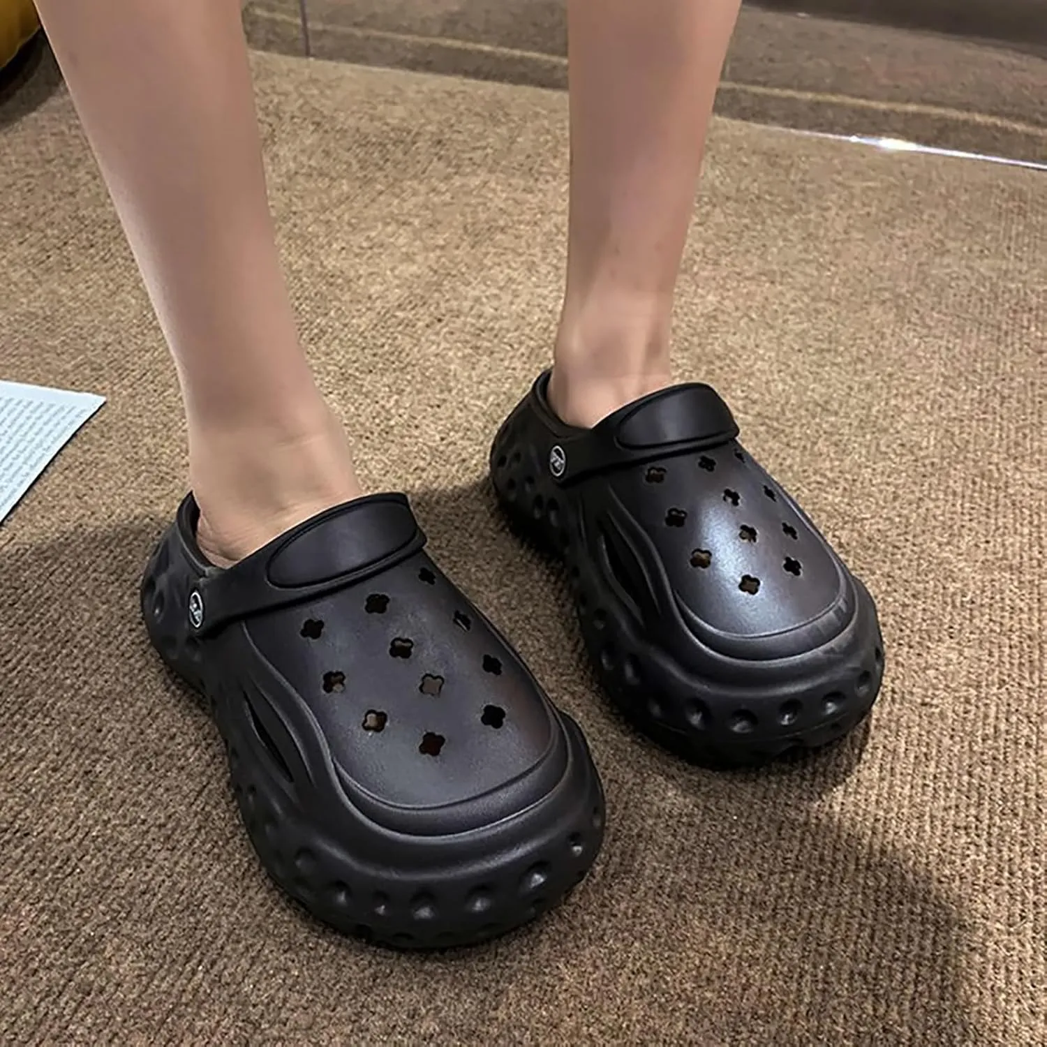 Solaud Women's Platform Lined Clogs Removable Lined Clog Winter Warm Wedge Non-Slip Indoor and Outdoor Cozy Clogs Shoes