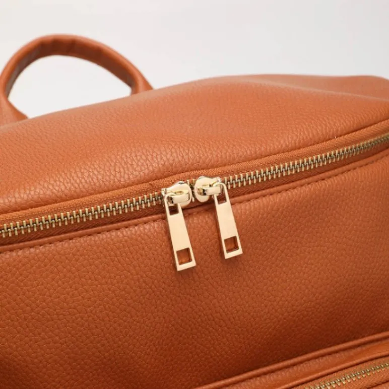 SophisticaMom™ Leather Diaper Bag & Accessories