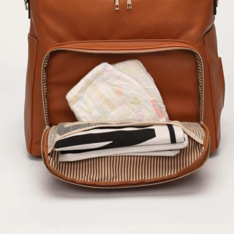 SophisticaMom™ Leather Diaper Bag & Accessories