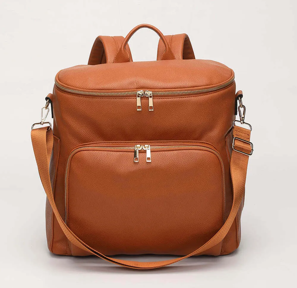 SophisticaMom™ Leather Diaper Bag & Accessories