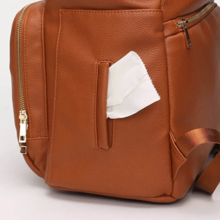SophisticaMom™ Leather Diaper Bag & Accessories
