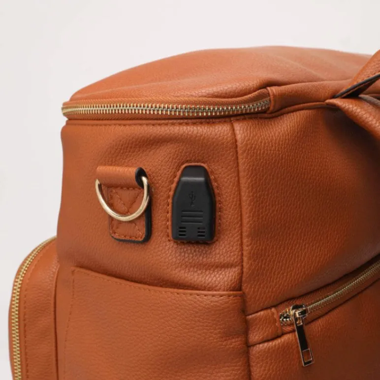 SophisticaMom™ Leather Diaper Bag & Accessories