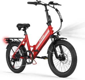 Speedy lite Electric Bike for Adults, 20" Fat Tire Folding Electric Bicycle,Peak 750W, 40Miles Step-Through Ebike, 10.4Ah UL2849 Built-in Battery Ebikes with Fork Suspension