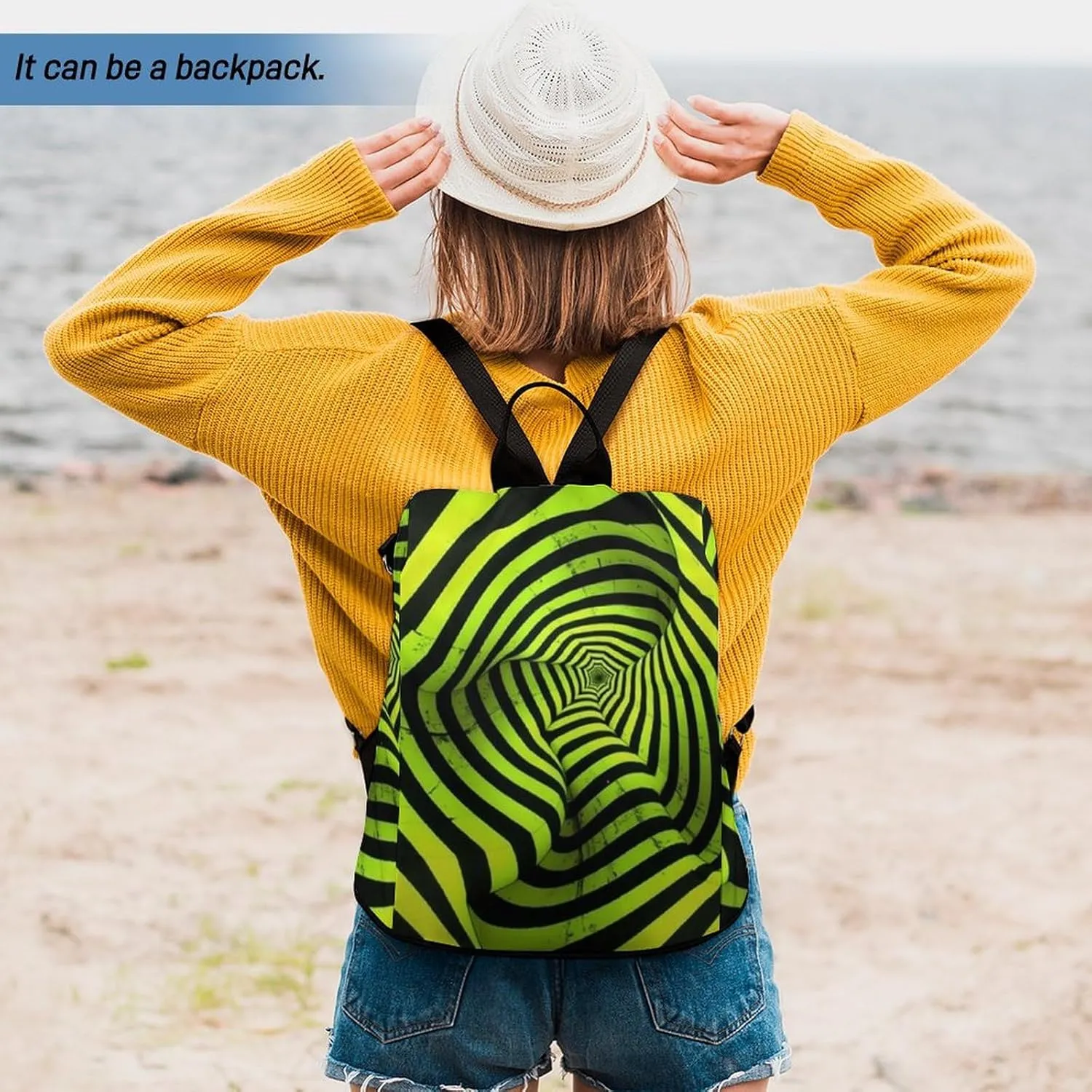 Spin Pattern Backpack Purse for Women Anti Theft Back Pack Fashion Waterproof Shoulder Bag Lightweight Rucksack Ladies Travel Bag