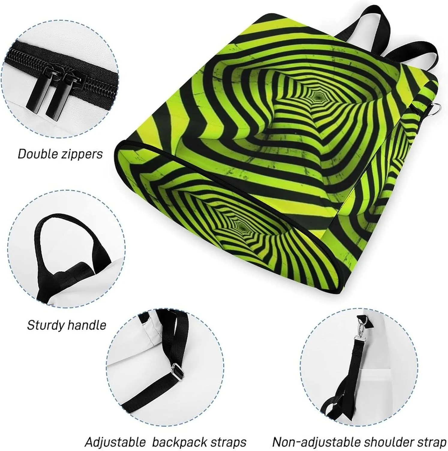 Spin Pattern Backpack Purse for Women Anti Theft Back Pack Fashion Waterproof Shoulder Bag Lightweight Rucksack Ladies Travel Bag