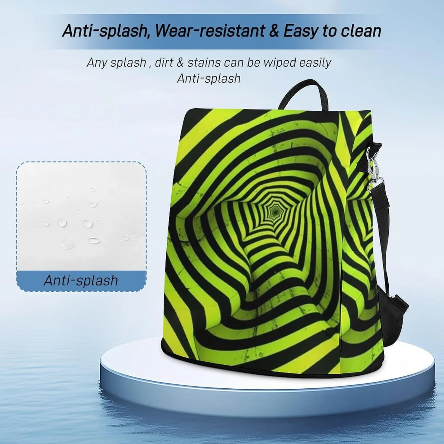 Spin Pattern Backpack Purse for Women Anti Theft Back Pack Fashion Waterproof Shoulder Bag Lightweight Rucksack Ladies Travel Bag