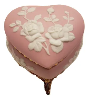 Splendid Music Box Wedgewood Style Heart Shaped Jewelry Box playing All I Ask of You from Phantom of the Opera