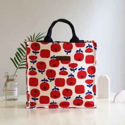 Square Shopping Bag - Beautiful Canvas and Japanese Cotton Fabric - Versatile and Stylish