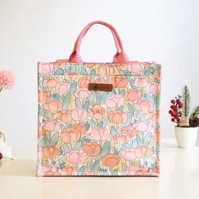 Square Shopping Bag - Beautiful Canvas and Japanese Cotton Fabric - Versatile and Stylish