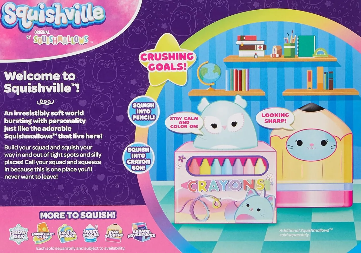 Squishville SQM0321 Star Student Accessort Set Set-2-Inch Plush and Accessories-Toys for Kids, Multi