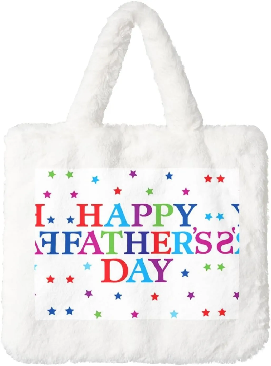 Stars and Happy Fathers Day Plush Handbag for Women - Perfect for Keys, Lipstick, and More - Ideal Gift for Christmas, Valentine's Day