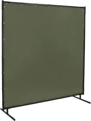 Steiner 501-6X6 Protect-O-Screen Classic Welding Screen with Flame Retardant 12-Ounce Canvas Curtain, Duck Olive Green, 6' x 6'