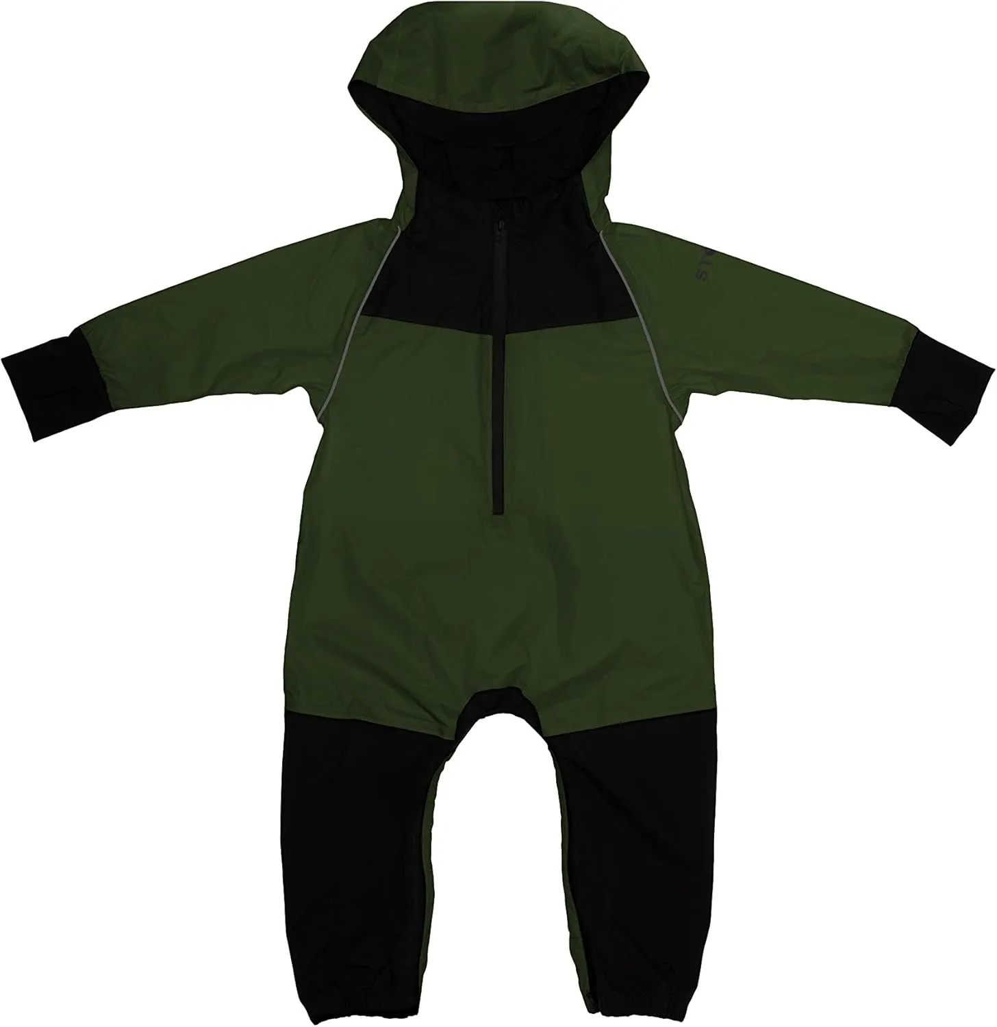Stonz Kids Rain Suit - Toddler & Kids One Piece Outdoor Coverall with Hood - Waterproof Kids Clothes with Reflective Seams