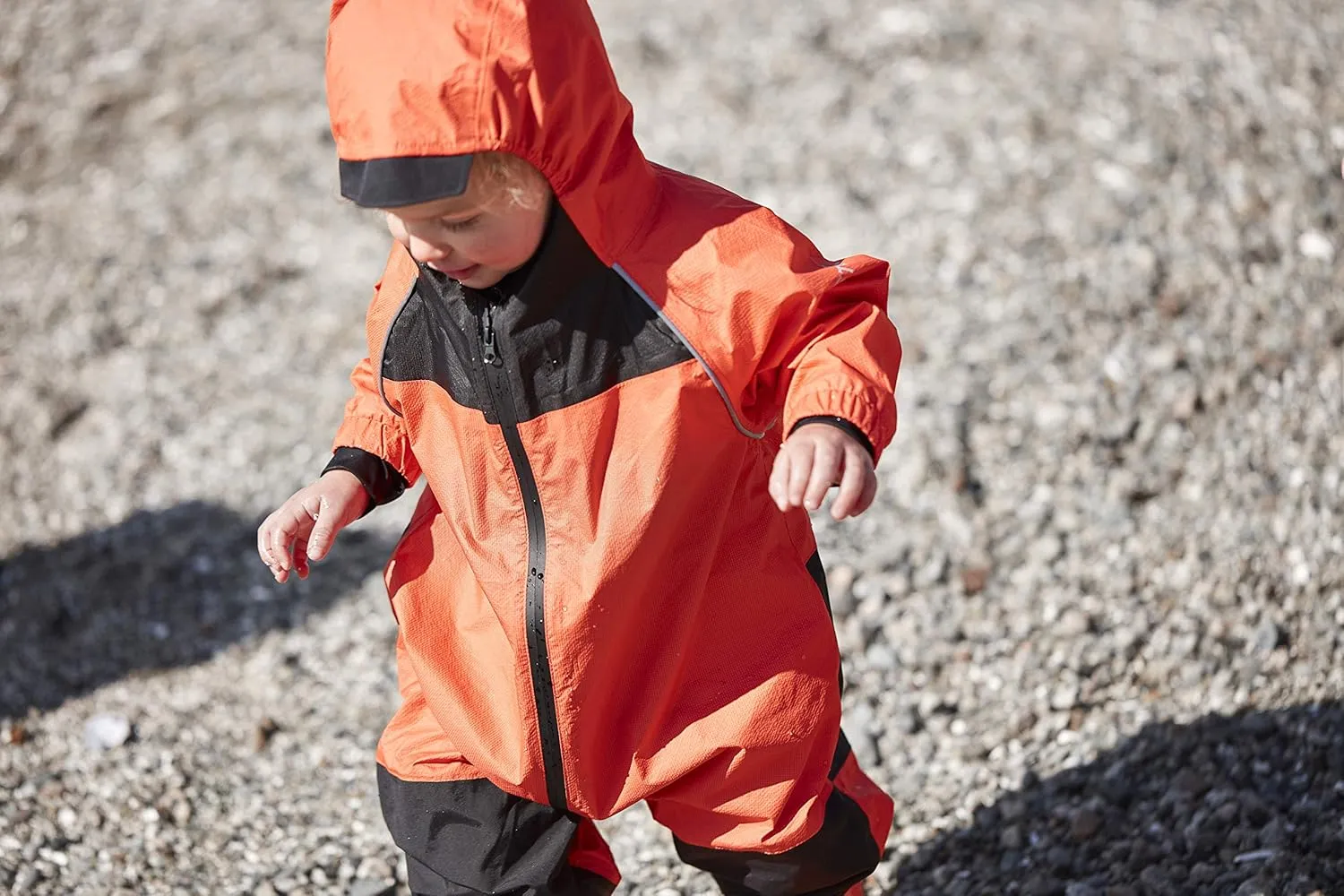 Stonz Kids Rain Suit - Toddler & Kids One Piece Outdoor Coverall with Hood - Waterproof Kids Clothes with Reflective Seams