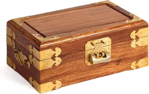 Storage Box Jewelry Organizer Antique Jewelry Box Oriental Wooden Jewelry Storage Box with Mirror and Lock for Jewelry Necklace Earrings Storage Jewelry Box