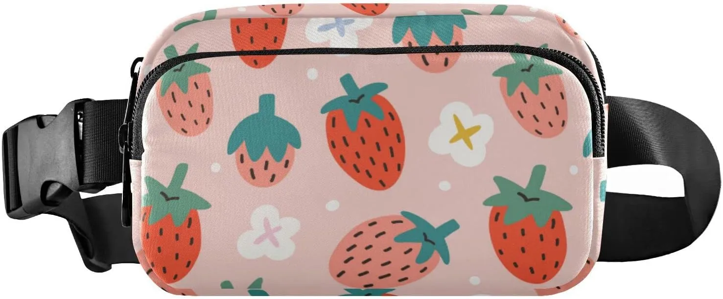 Strawberries Fanny Packs for Women Men Crossbody Bag Fashion Waist Packs Waterproof Sling Bag Belt Bag Waist Pouch with Adjustable Strap for Travel Outdoors Hiking Running Cycling Bum Bag Shoulder