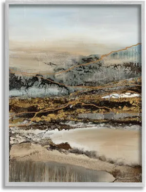 Stupell Industries Abstract Snowy Mountain Range Detailed Linework, Designed by Ruth Fromstein Gray Framed Wall Art, 16 x 20, Multi-Color