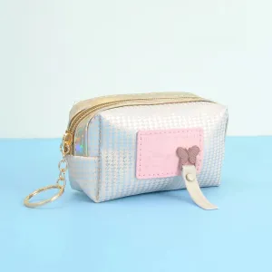 Stylish Mini Zipper Pouch with Keyring for Girls