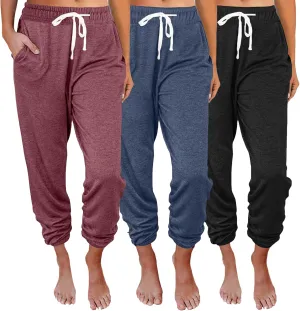 SUNBS 3 Packs Womens Sweatpants Baggy Comfy Lounge Pants Yoga Joggers Workout Pajamas Clothes Casual Fall Fashion 2025