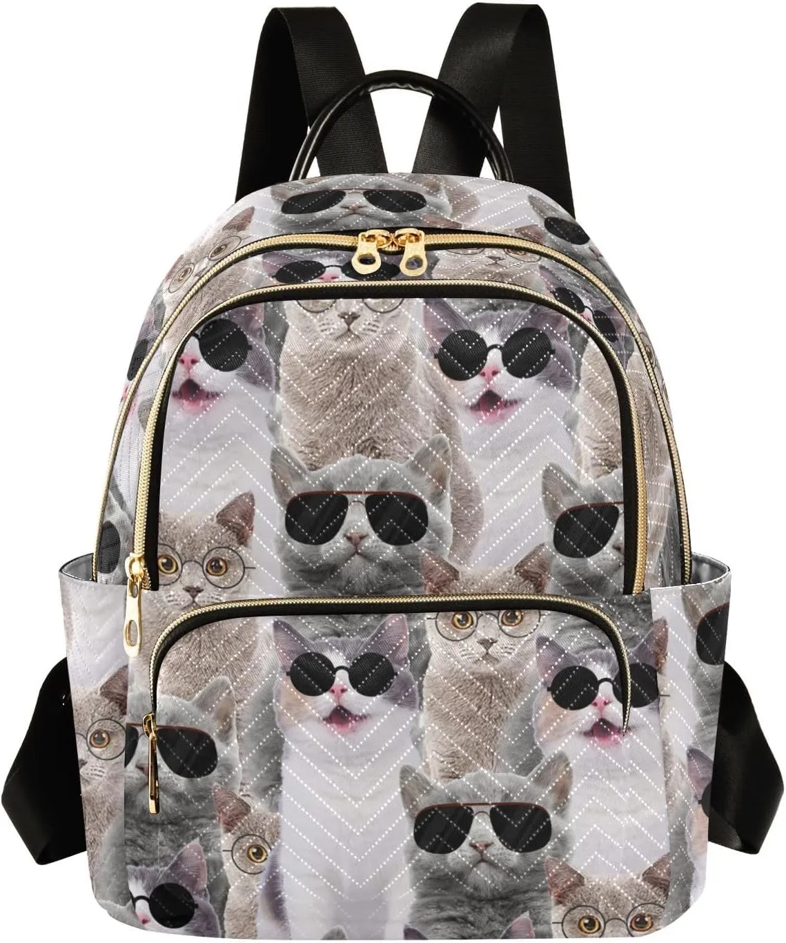 Sunglasses Cats Mini Backpack for Women, Travel Backpack Purse Daypack Shoulder Bag for Ladies