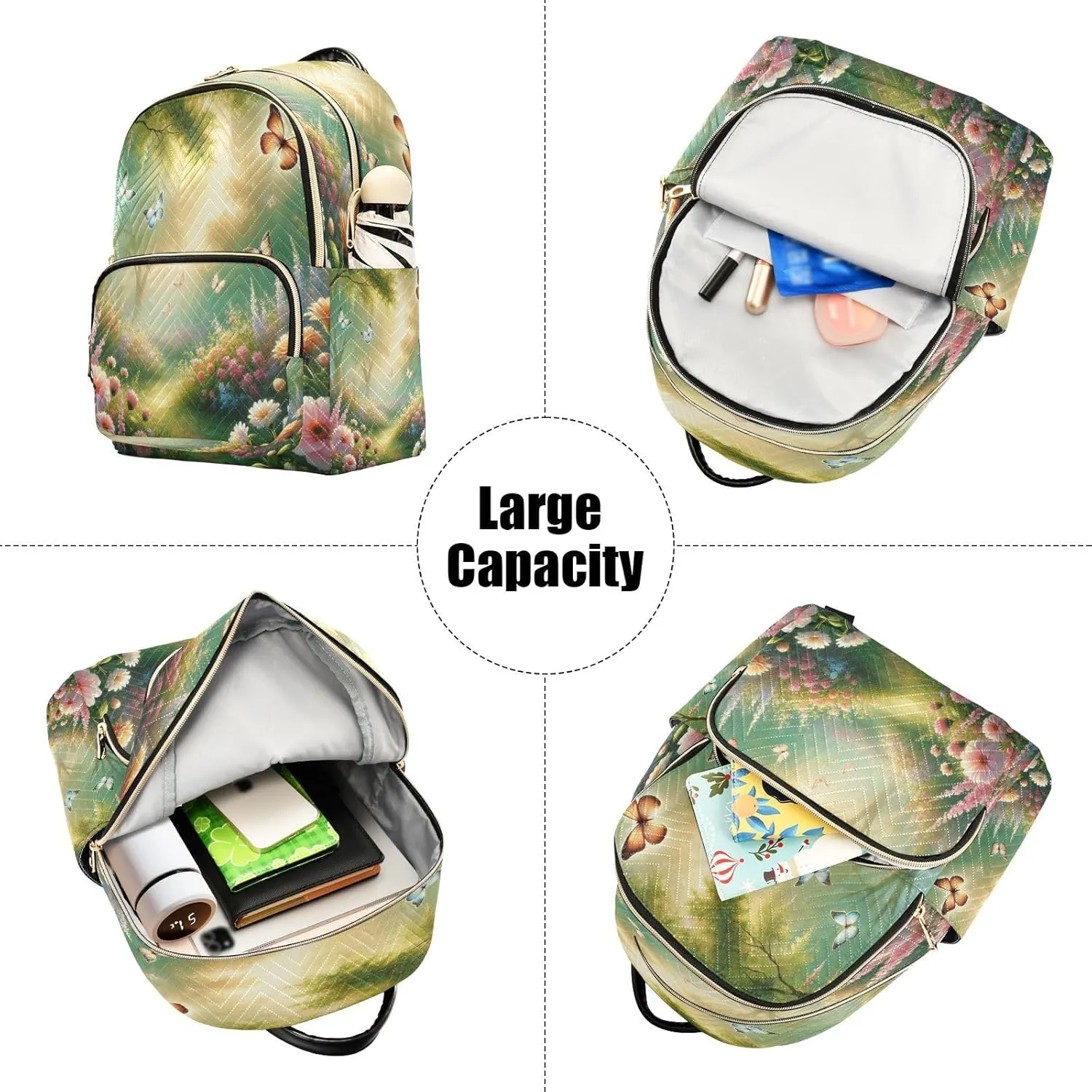 Sunlit Flower Butterflies Backpack Purse for Women Girls Anti-theft Mini Fashion Travel Backpack for Lady Traveling College M