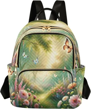 Sunlit Flower Butterflies Backpack Purse for Women Girls Anti-theft Mini Fashion Travel Backpack for Lady Traveling College M