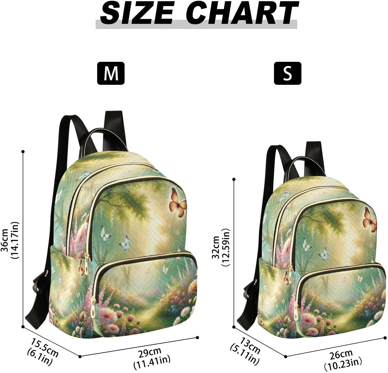 Sunlit Flower Butterflies Backpack Purse for Women Girls Anti-theft Mini Fashion Travel Backpack for Lady Traveling College M