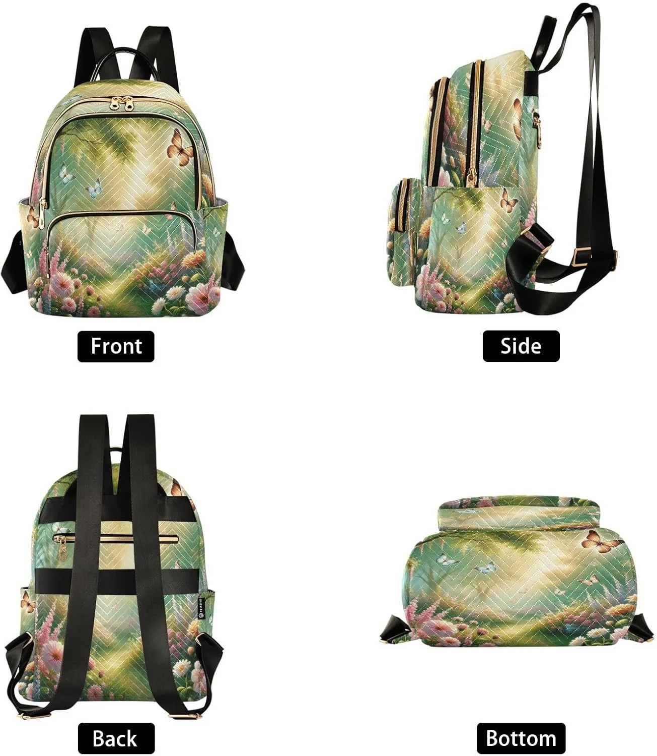 Sunlit Flower Butterflies Backpack Purse for Women Girls Anti-theft Mini Fashion Travel Backpack for Lady Traveling College M