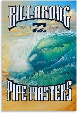 Surf Poster BilIab0ng Pipe Masters Surfing Poster Posters Canvas (Poster 12x18)