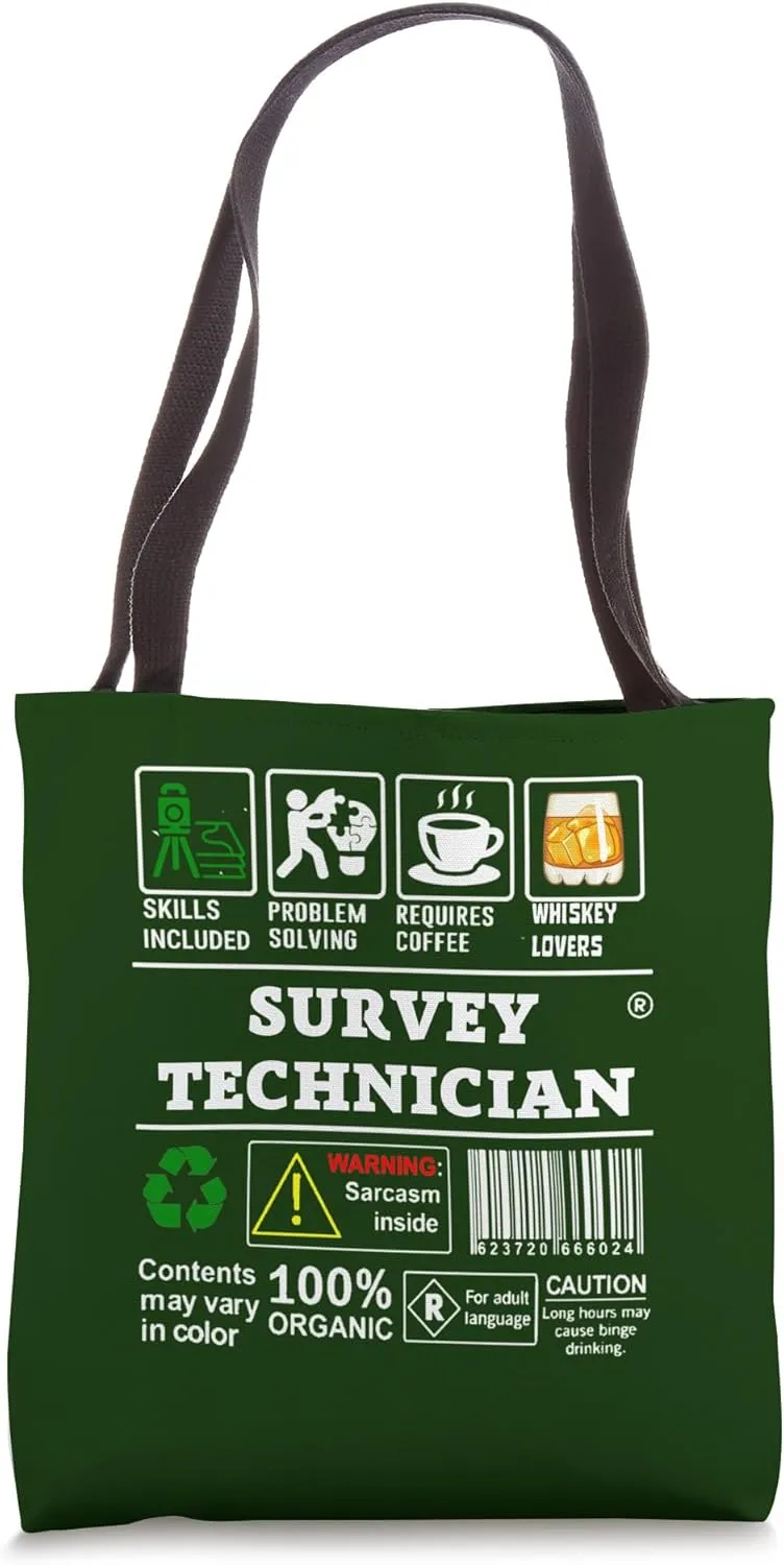 Survey Technician Job Definition Skills Coffee Whiskey Tote Bag