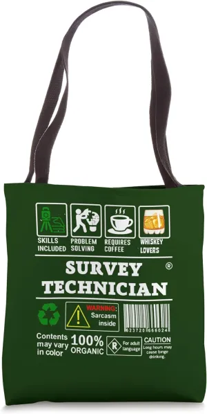 Survey Technician Job Definition Skills Coffee Whiskey Tote Bag