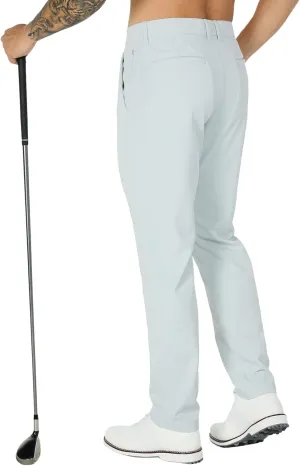 Susclude Mens Classic Fit Golf Pants Stretch Work Dress Comfy Pants Water Resistant Lightweight Casual Trousers with Pockets