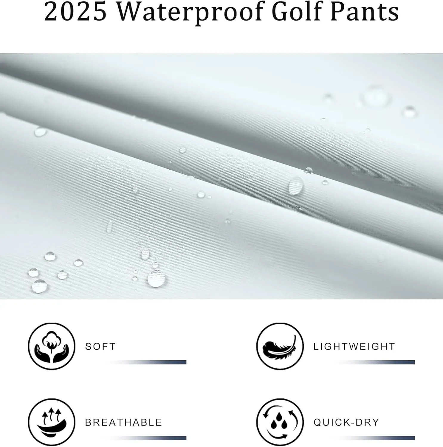 Susclude Mens Classic Fit Golf Pants Stretch Work Dress Comfy Pants Water Resistant Lightweight Casual Trousers with Pockets