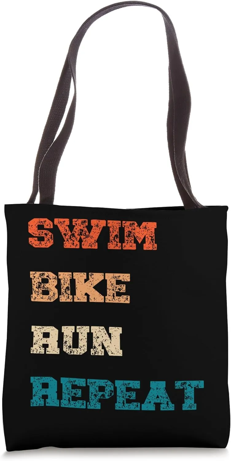 Swim Bike Run Repeat Triathlete Multi Discipline Athletics Tote Bag