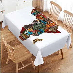 Swono Africa Map Tablecloths Vintage Africa Map with Countries Kitchen Dinning Table Cloth Tabletop Decoration, Polyester Table Cover for Indoor Outdoor 50x72 Inch Tablecloth