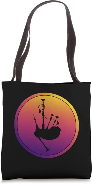 Synthwave Bagpipe Musician Retrowave Highland Pipes Tote Bag