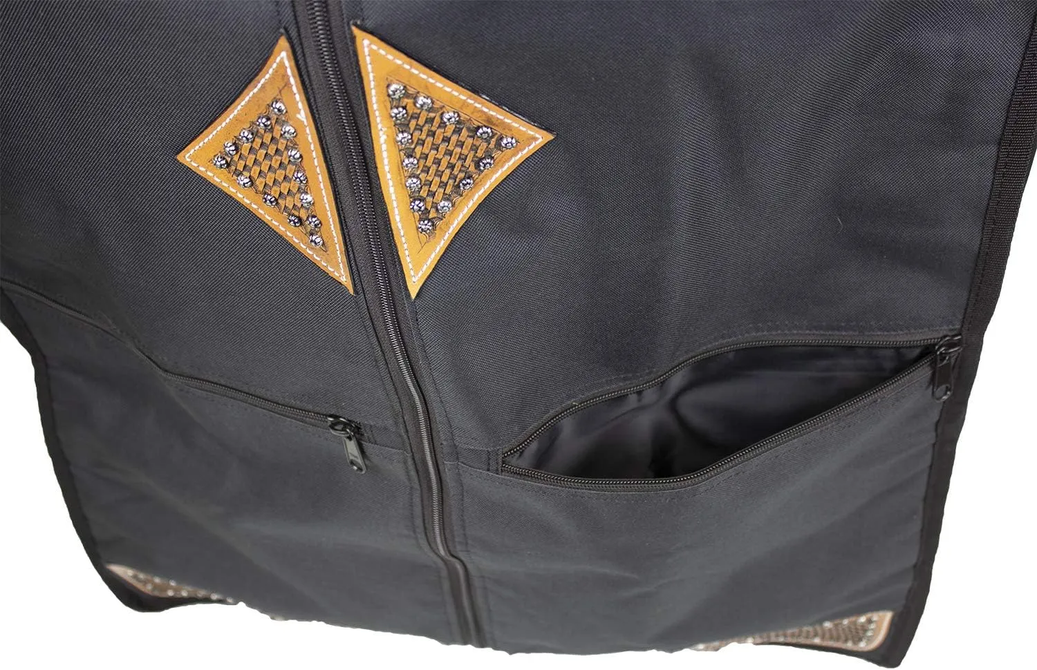 Tahoe Premium Durango Western Garment Carry and Storage Bag - Three Layer Waterproof Padded Construction - Hand Tooled Basket Weave Leather Accents