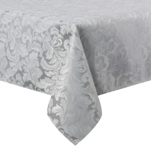Tektrum Heavy Duty 60 X 102 inch Rectangular Damask Jacquard Tablecloth Table Cover - Waterproof/Spill Proof/Stain Resistant/Wrinkle Free - Great for Banquet, Parties, Dinner, Wedding (Silver Gray)