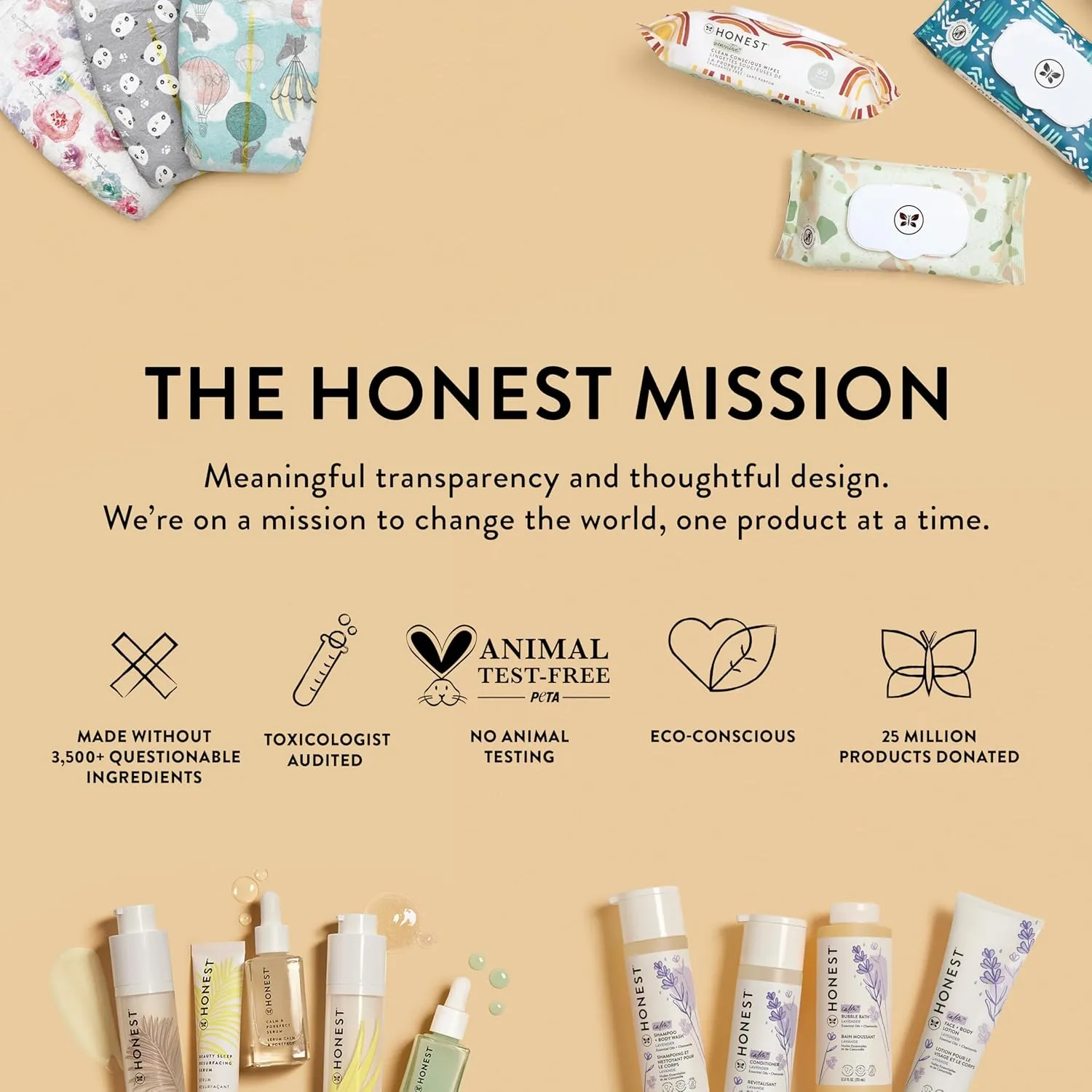 The Honest Company Clean Conscious Diapers for Sensitive Skin | Hypoallergenic, Fragrance Free | Gender Neutral Prints | Club Box, Size 3 (16-28 lbs), 62 Count