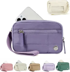 The Iris' Wallet 2nd Gen, Women's Waterproof Nylon Quilted 3 Zipper Purse Wallet With ID Window