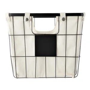 The  Medium Black Wire Basket Set with Chalkboard Labels & Liner