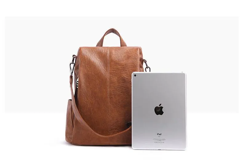 Theft Women's Backpack Streamlined Local shipping Leather Anti