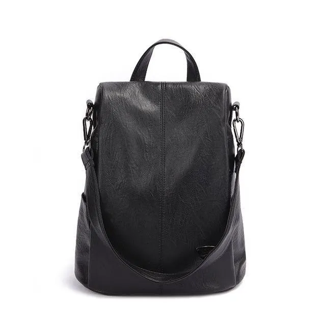 Theft Women's Backpack Streamlined Local shipping Leather Anti